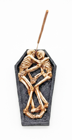 Skeletons in Casket Incense Burner